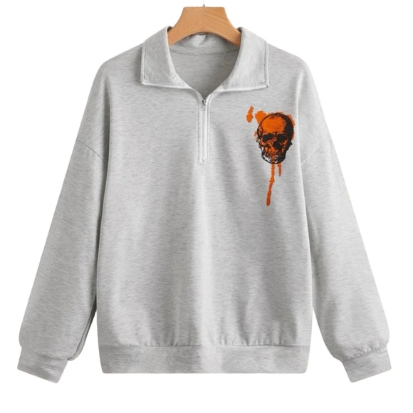 Self Care Mental Health graphic quarter zip raglan pullover sweatshirt small - Picture 2 of 10